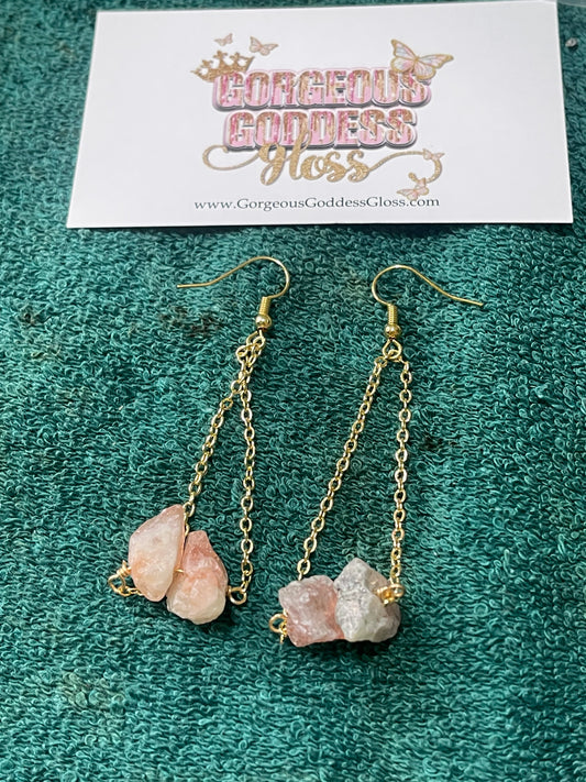 Sunstone Crystal Dangle Earrings