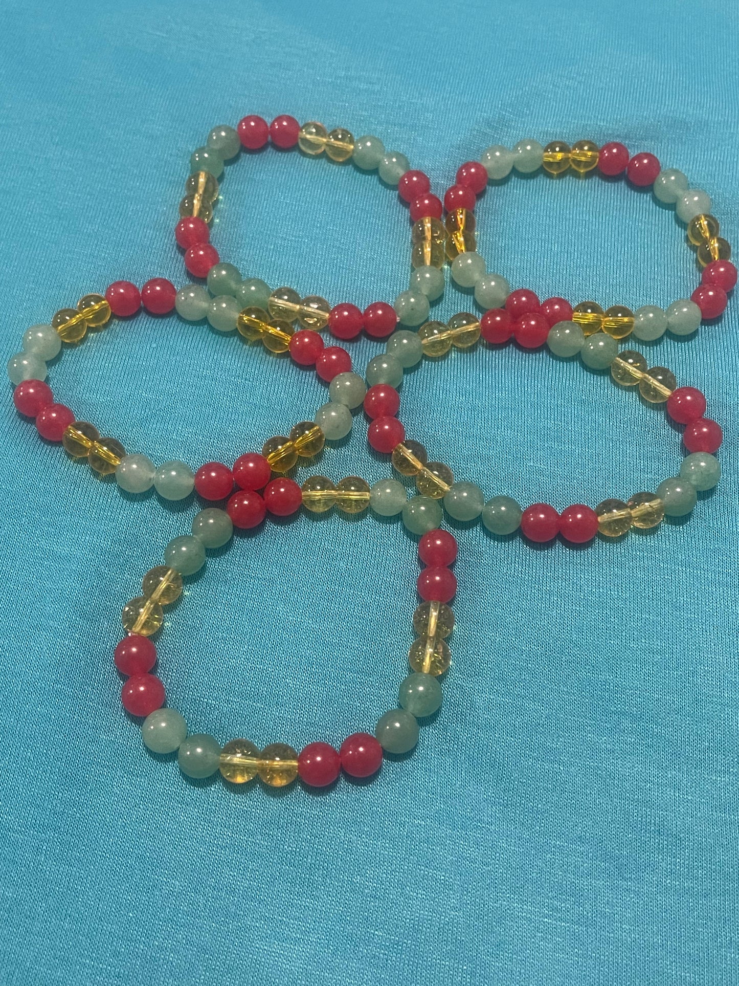 Rasta Color  Crystal Beaded Bracelets 