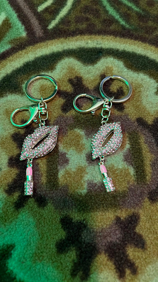 Pink Lipstick keychain