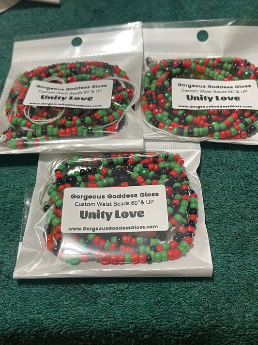 Unity Love  custom Waist-bead Gem Tie on waist beads(Add 4 one will be FREE )