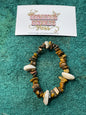 Tigers eye cowrie shell crystal Bracelet