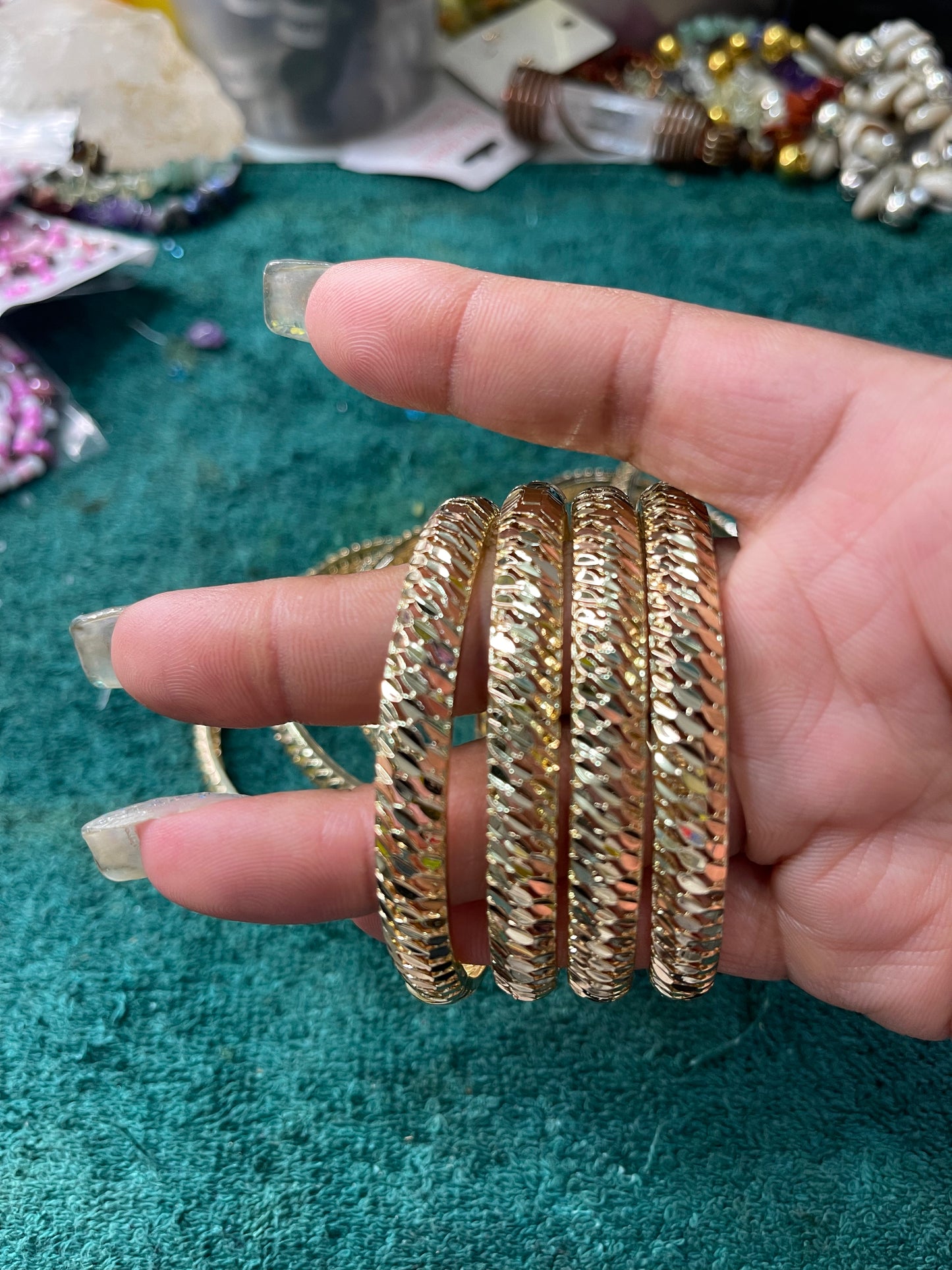 Gold swirls Open Bangle 1pc