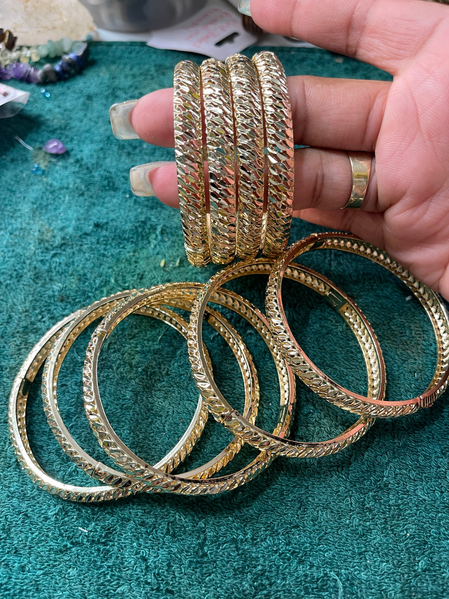 Gold swirls Open Bangle 1pc