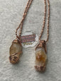 Citrine Crystal With Copper Ball Necklace