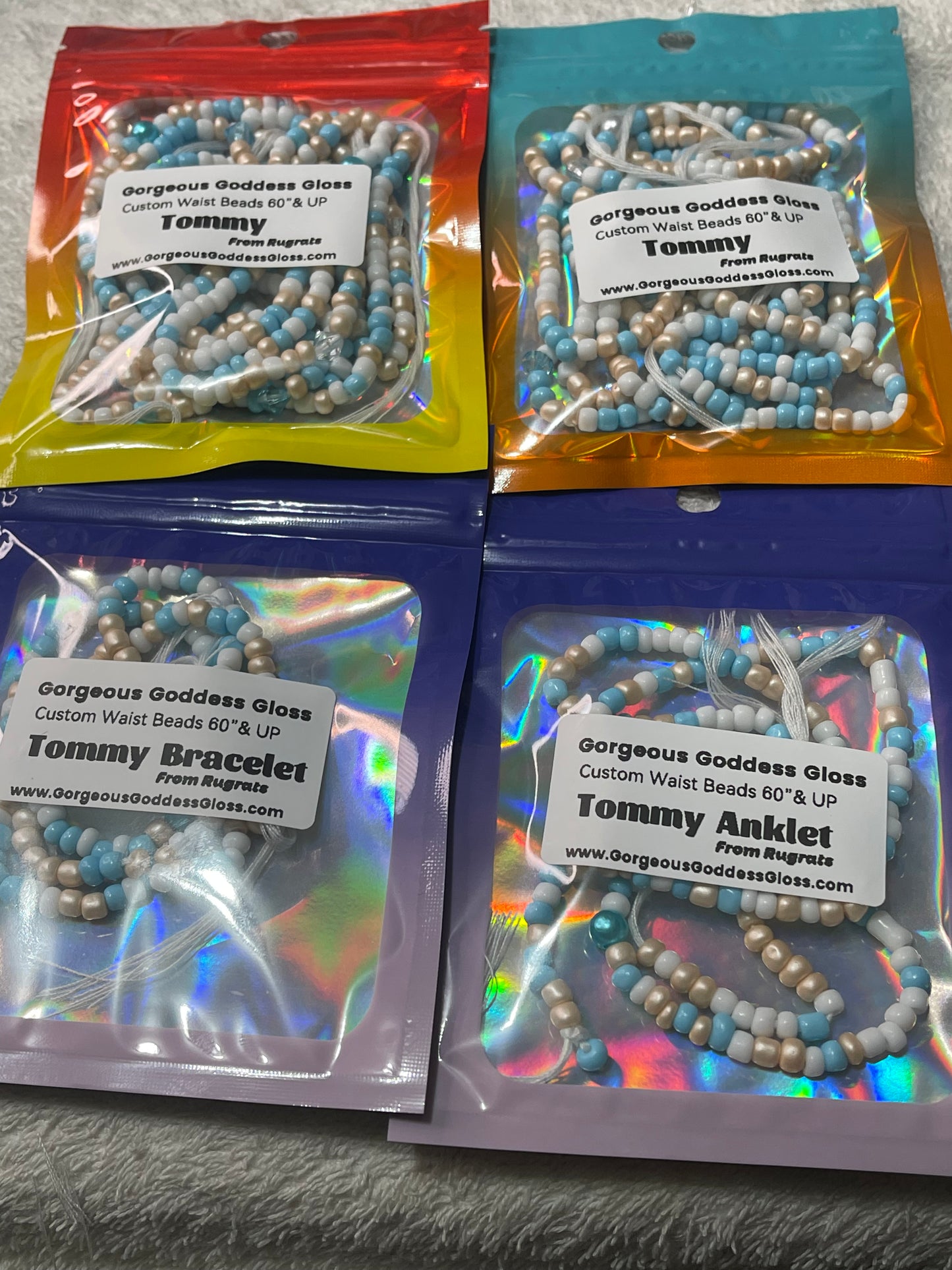Tommy From Rugrats custom Waist-bead Gem Tie on waist beads(Add 4 one will be FREE )