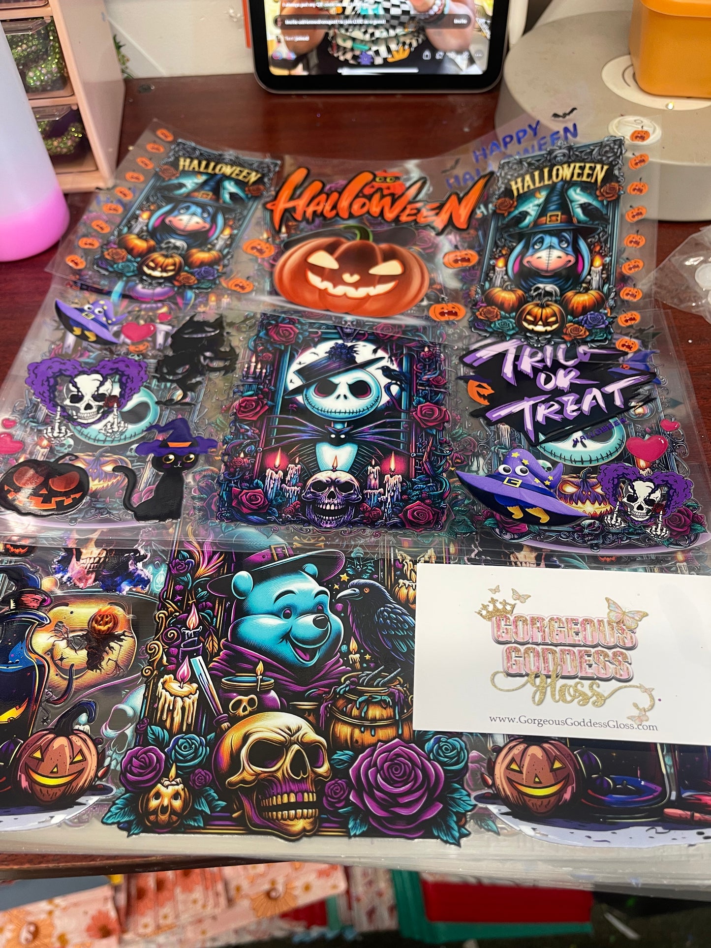 Dark Disney Halloween Mixes UV DTF cup wrap