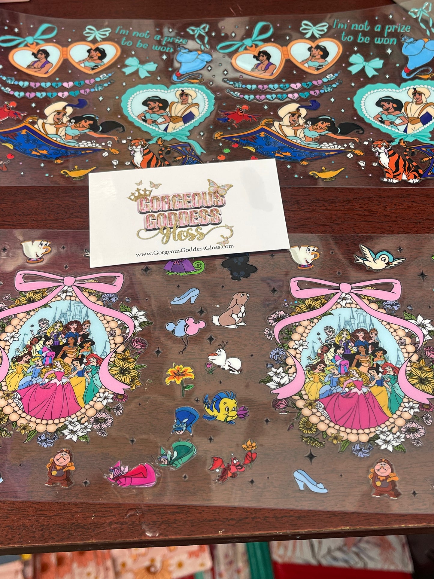 Disney Princess Bow Mixes UV DTF cup wrap