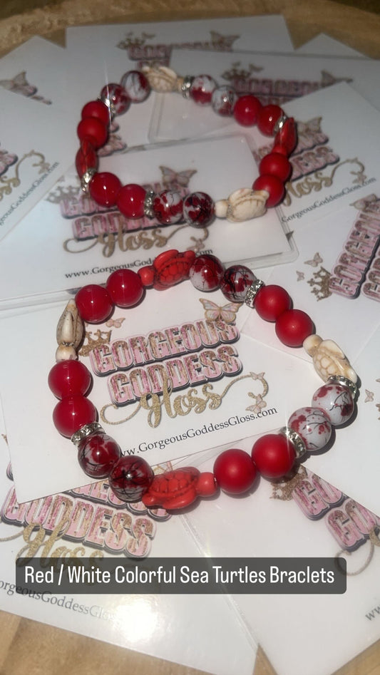 Red Colorful Sea Turtles Braclets