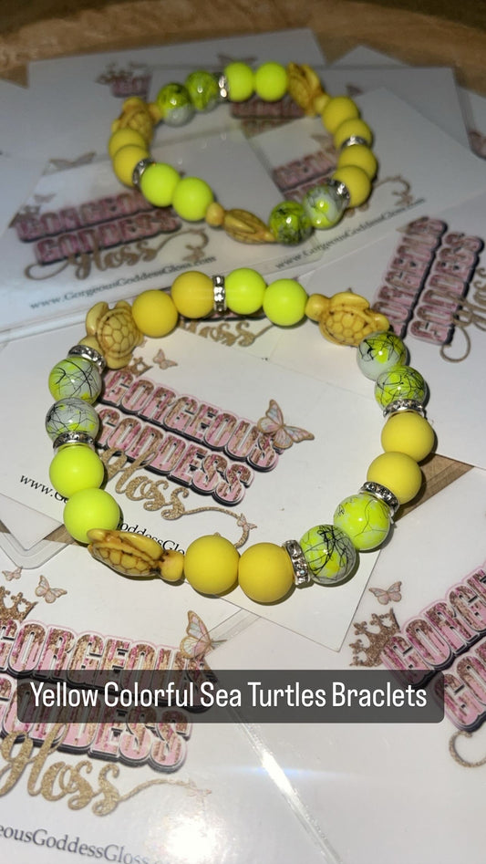 Yellow Colorful Sea Turtles Braclets