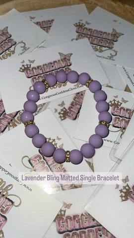 Lavender Bling Single Matted Bracelet