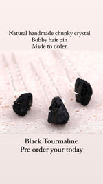 Black Tourmaline Crystal Bobby  Hair Pin