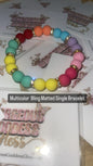 Multicolor  Bling Single Matted Bracelet