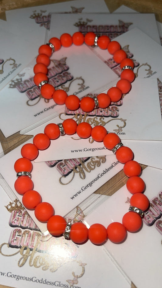 Orange Bling Single Matted Bracelet