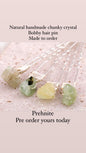 Prehnite Crystal Bobby  Hair Pin