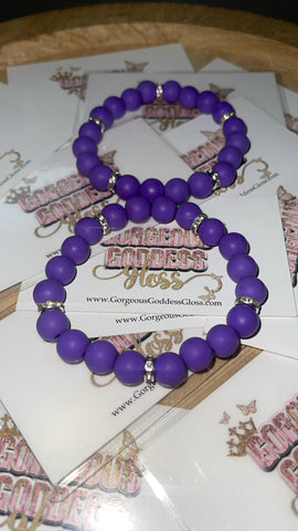 Purple Bling Single Matted Bracelet