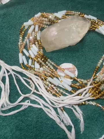 Goldie Locs Gem Tie On a custom Waist-bead Gem Tie on waist beads