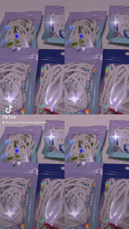 Evil eye solid custom Waist-bead Gem Tie on waist beads(Add 4 one will be FREE )