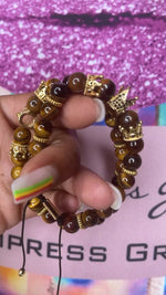 Tigers Eye Crown bracelet set