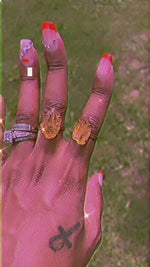 Citrine engagement  Style adjustable ring