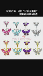 Butterfly Twins Belly / Navel Ring