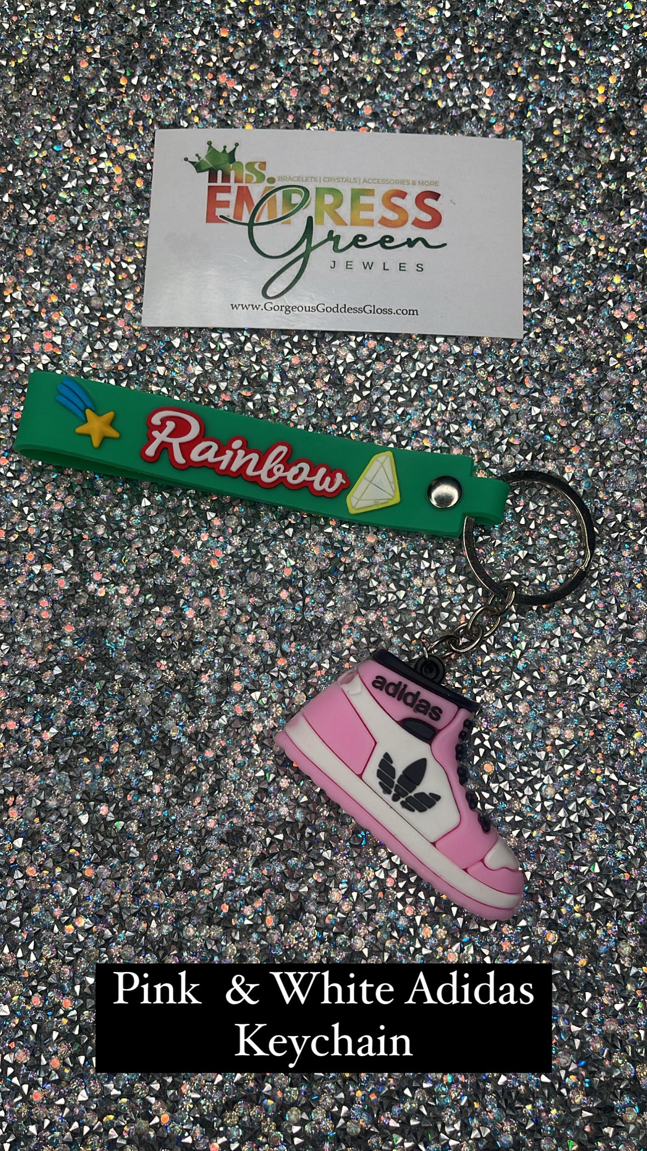 Pink / White Adidas Keychain