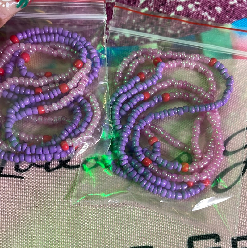 Lavender & Pink Waist, Wrist & Anklet Beads