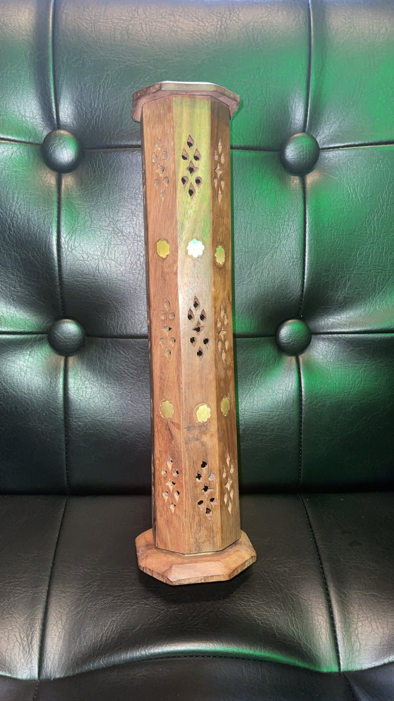Wooden Incense Stick Burner Holder Tower