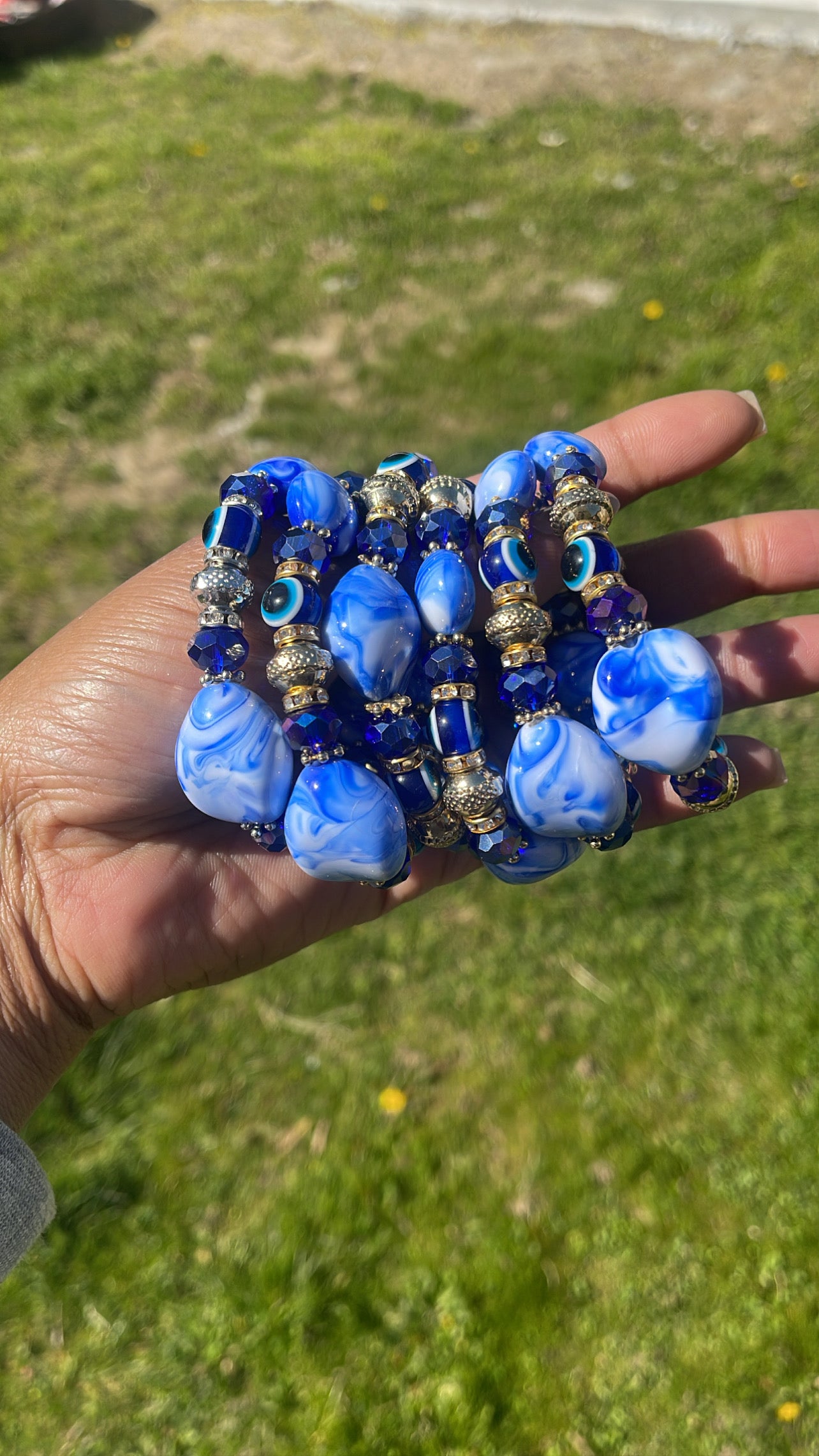 Chunky Blue Evil Eye 🧿 bracelet