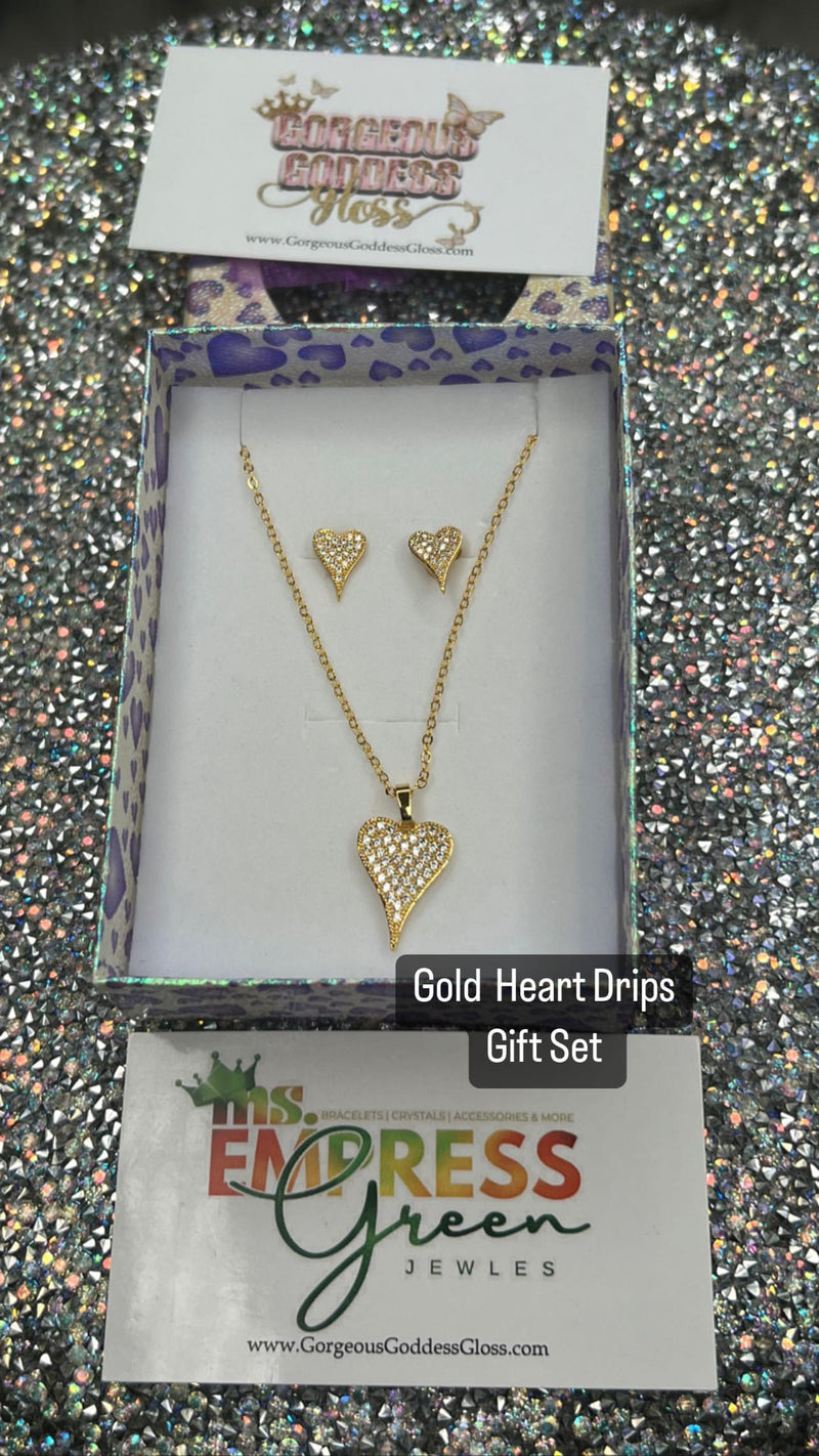Gold Heart Drip Gift Box
