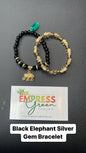 Black Elephant Gold Gem Bracelet Set