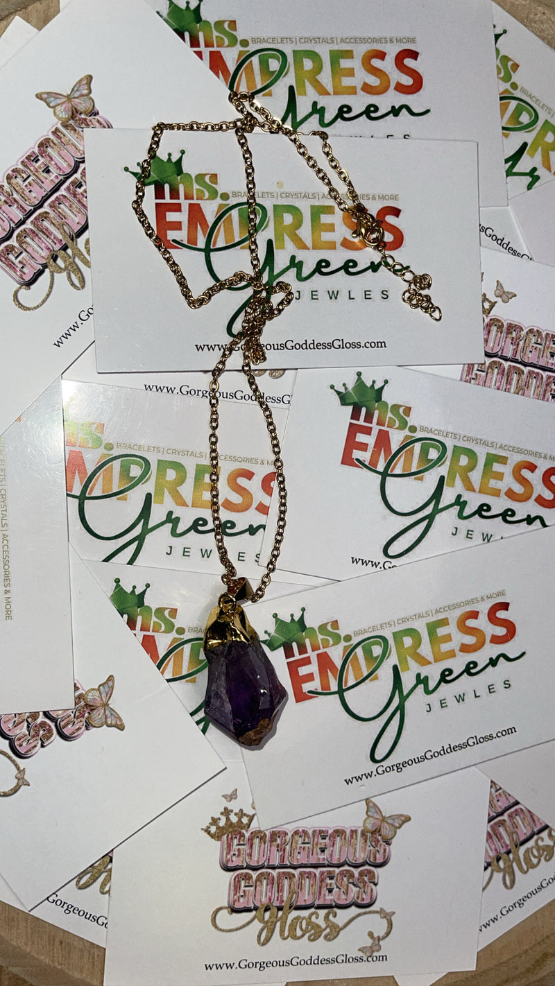 Gold Dipped in Amethyst Crystal chain