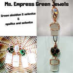 Green obsidian & selenite / Opalite & Selenite Chain