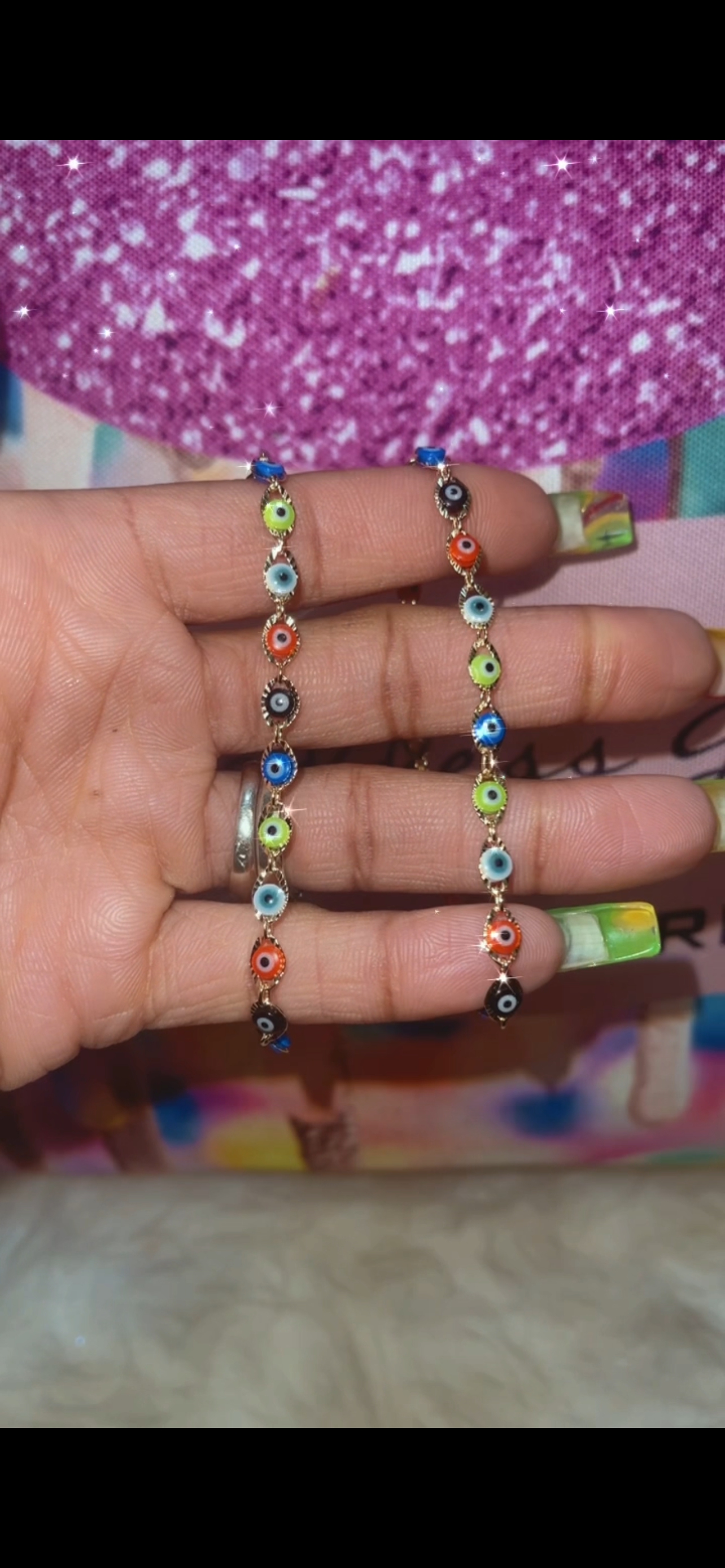 Colorful  Evil Eye 🧿 Bling Bracelet / Chain