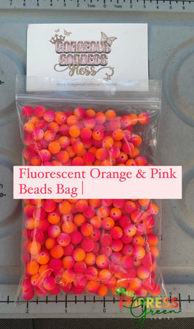 Fluorescent Orange / Pink Beads Bags
