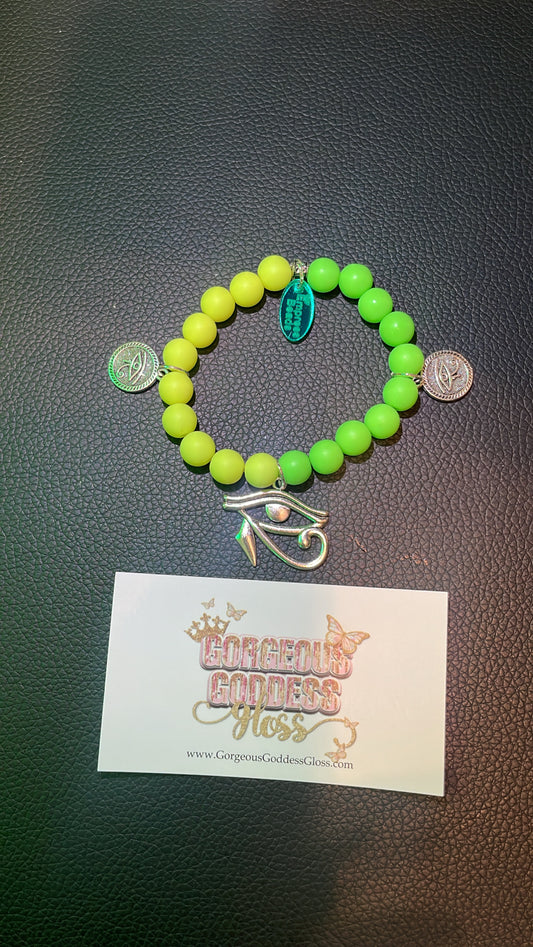 Lemon &  Lime Tripple Eye of Horus two tone bracelets.