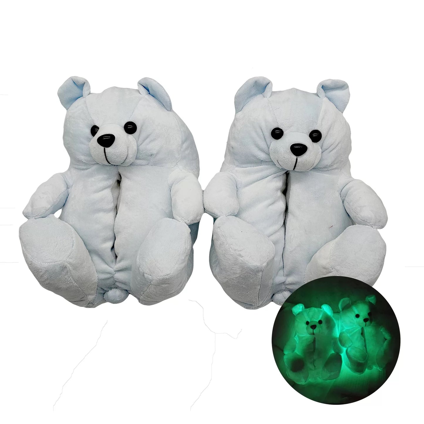 Full Glow in the Dark Teddy bear Plush House Slippers