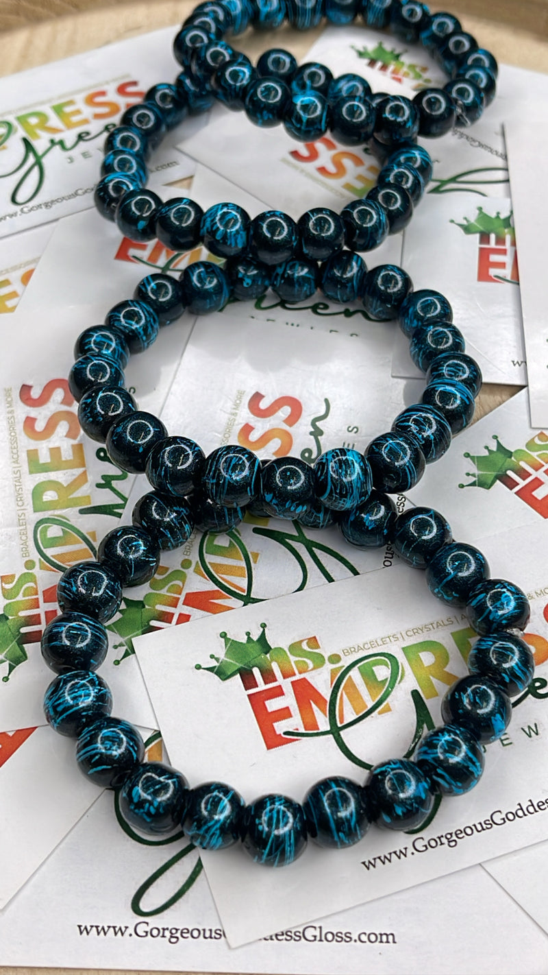 Blue ZigZag Single Bracelets 10mm 1pc