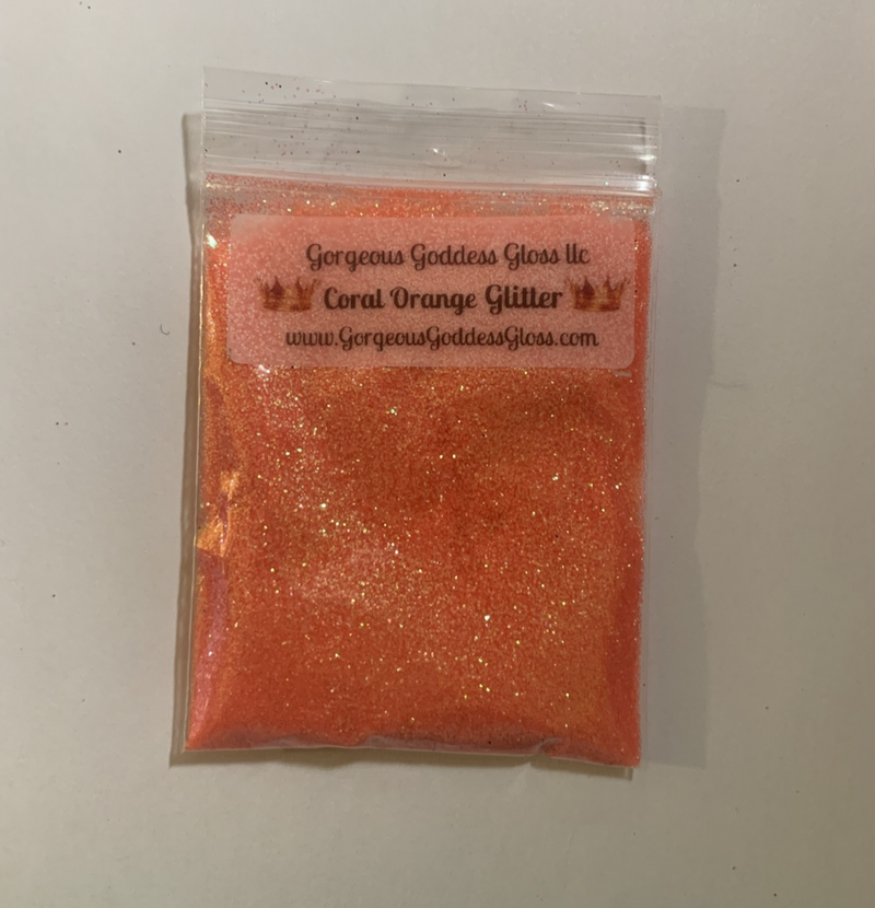 Coral Orange Fine  Glitter Mix