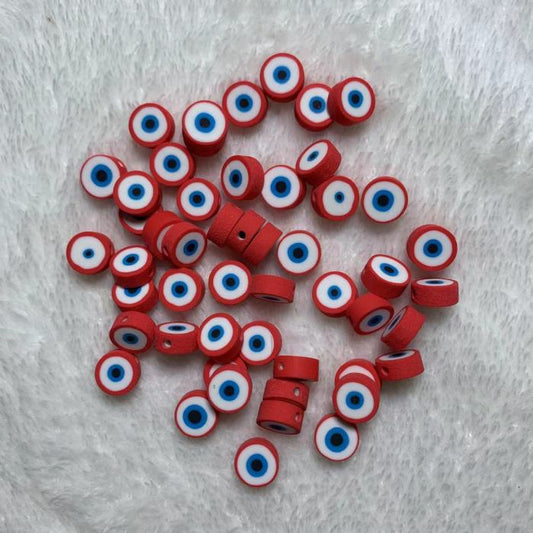 clay evil eye bead 10mm polymer(40pcs)