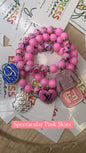 Spectacular Pink Skies 3pcs Silver  bracelet Set