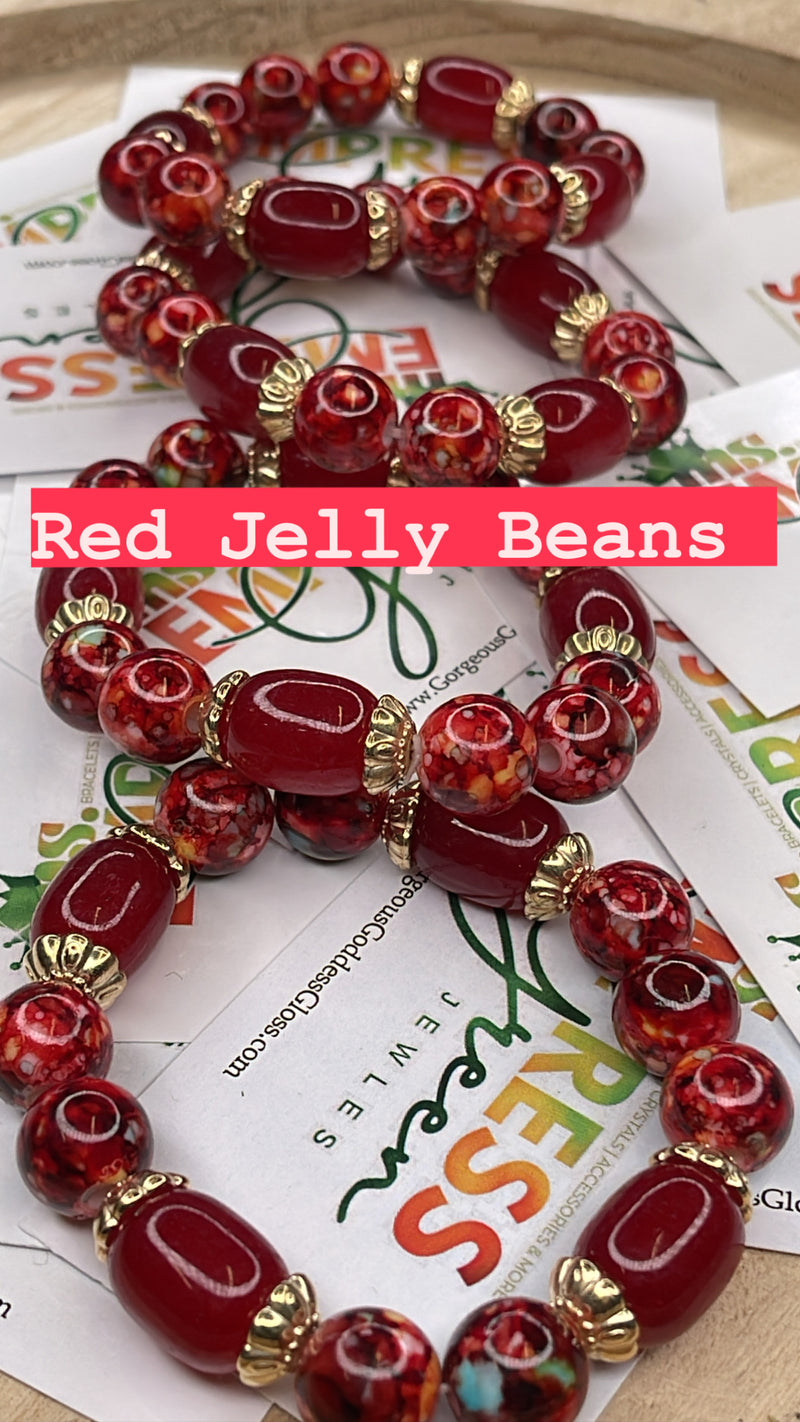 Red Jelly Beans Single Bracelets