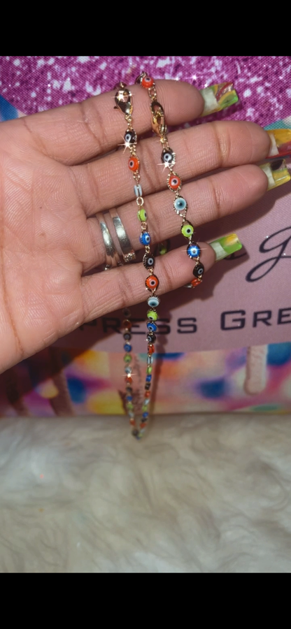 Colorful  Evil Eye 🧿 Bling Bracelet / Chain