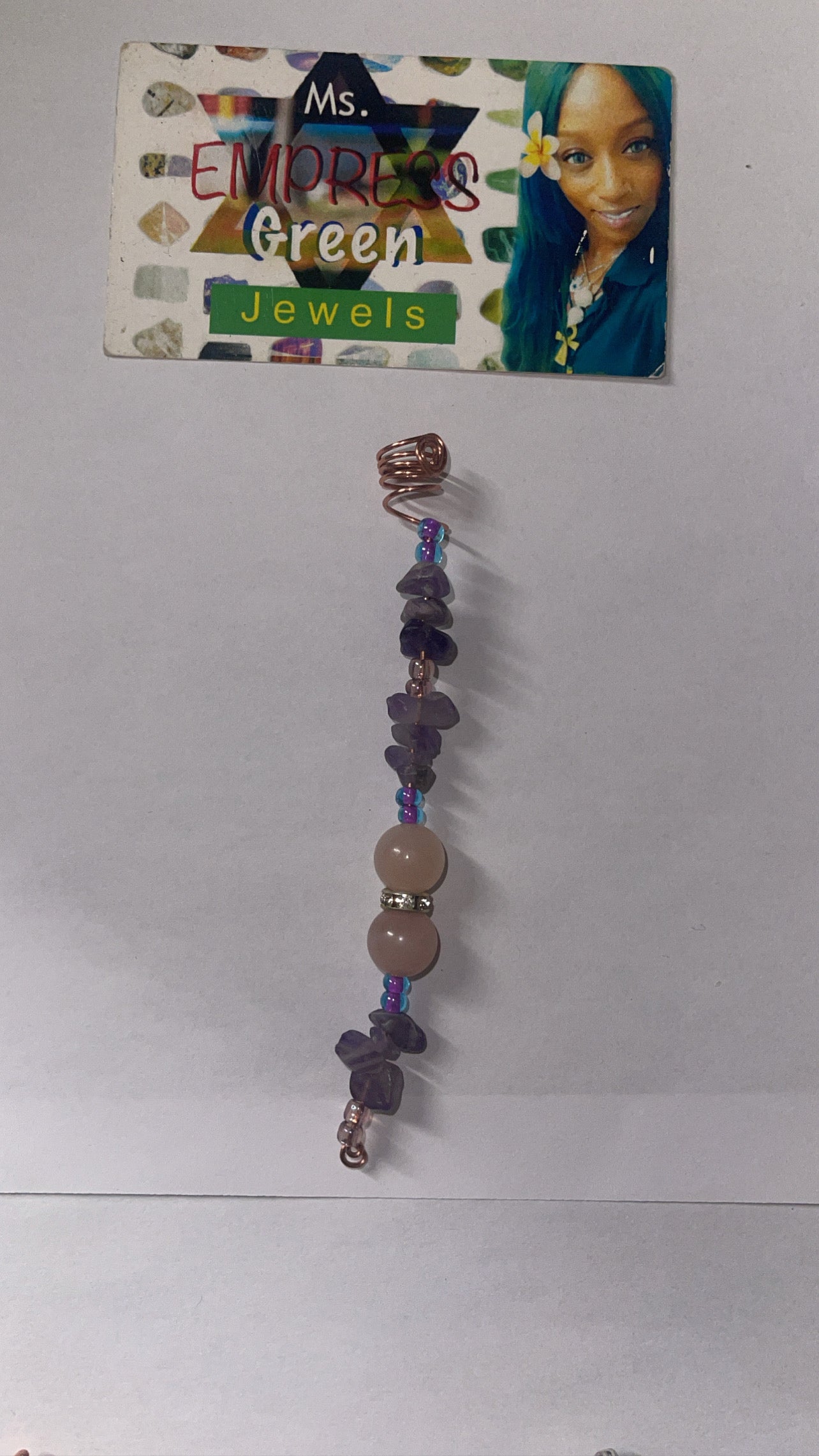 Amethyst and rose quartz  Copper Loc Jewelry