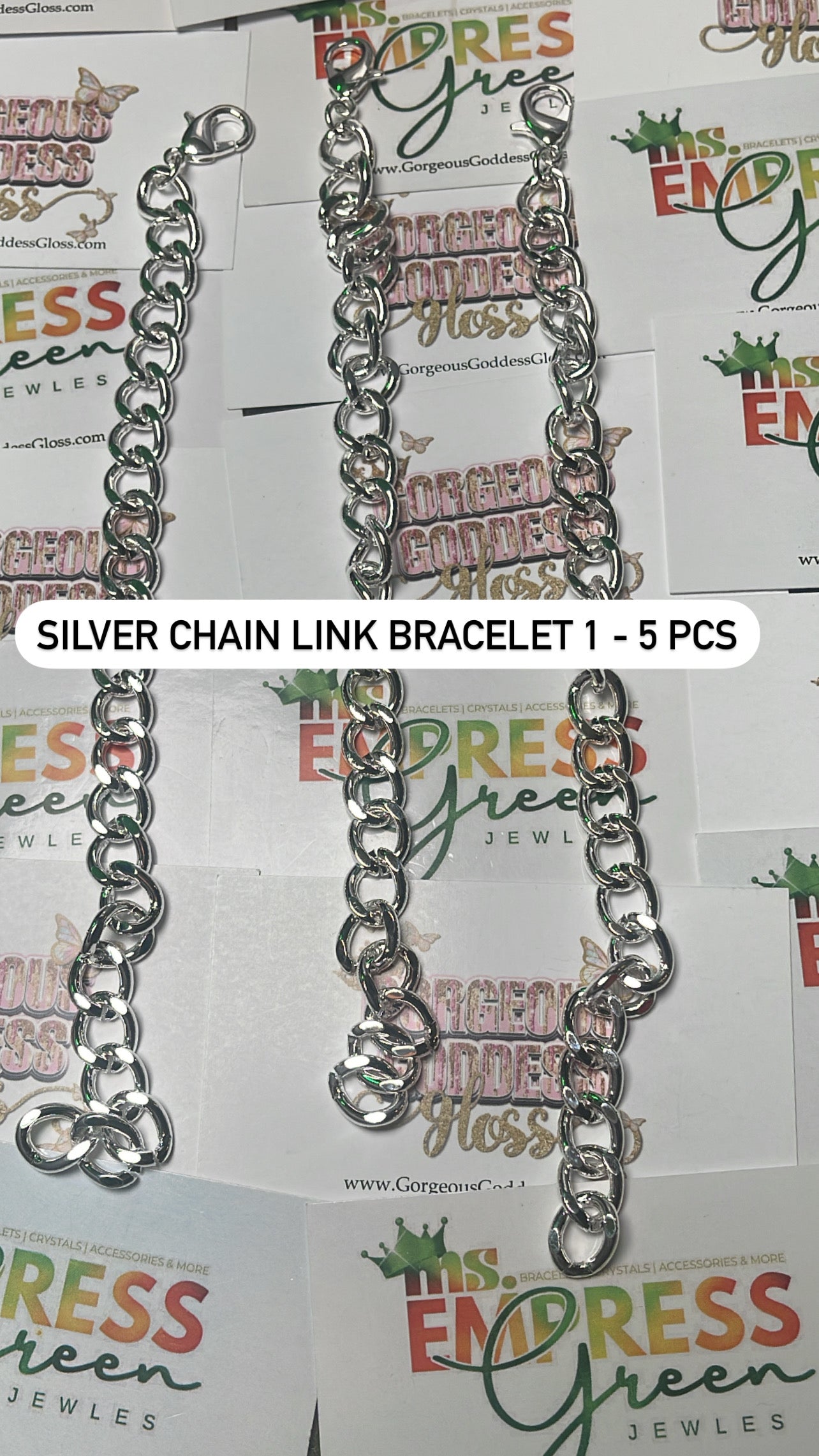 Silver Chain Link Bracelet 1 - 5 pcs