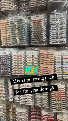 3 Pk mix 12 piece string pack