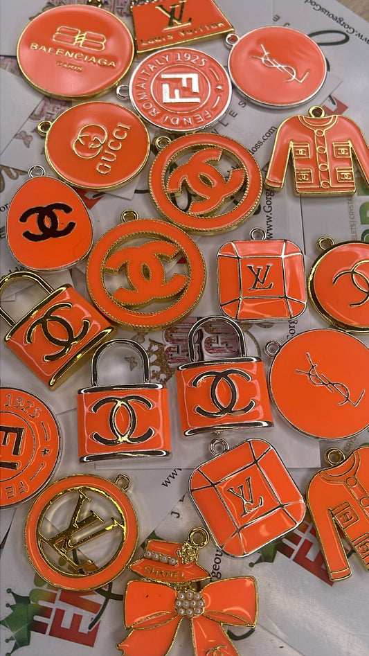 Orange Mix Charms ( 12-100pcs )