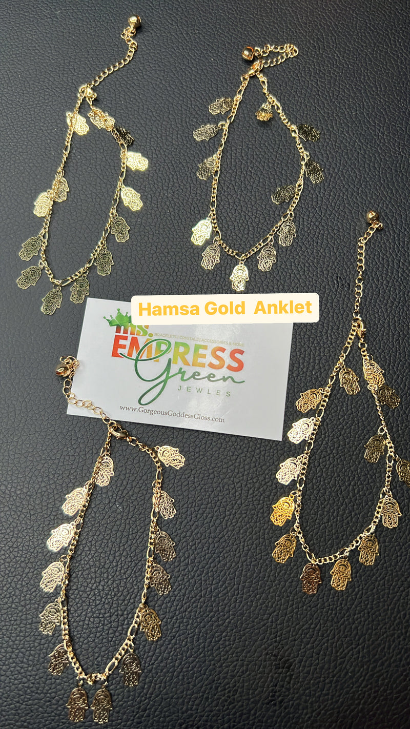 Hamsa Gold  Anklet / Bracelet 1pc