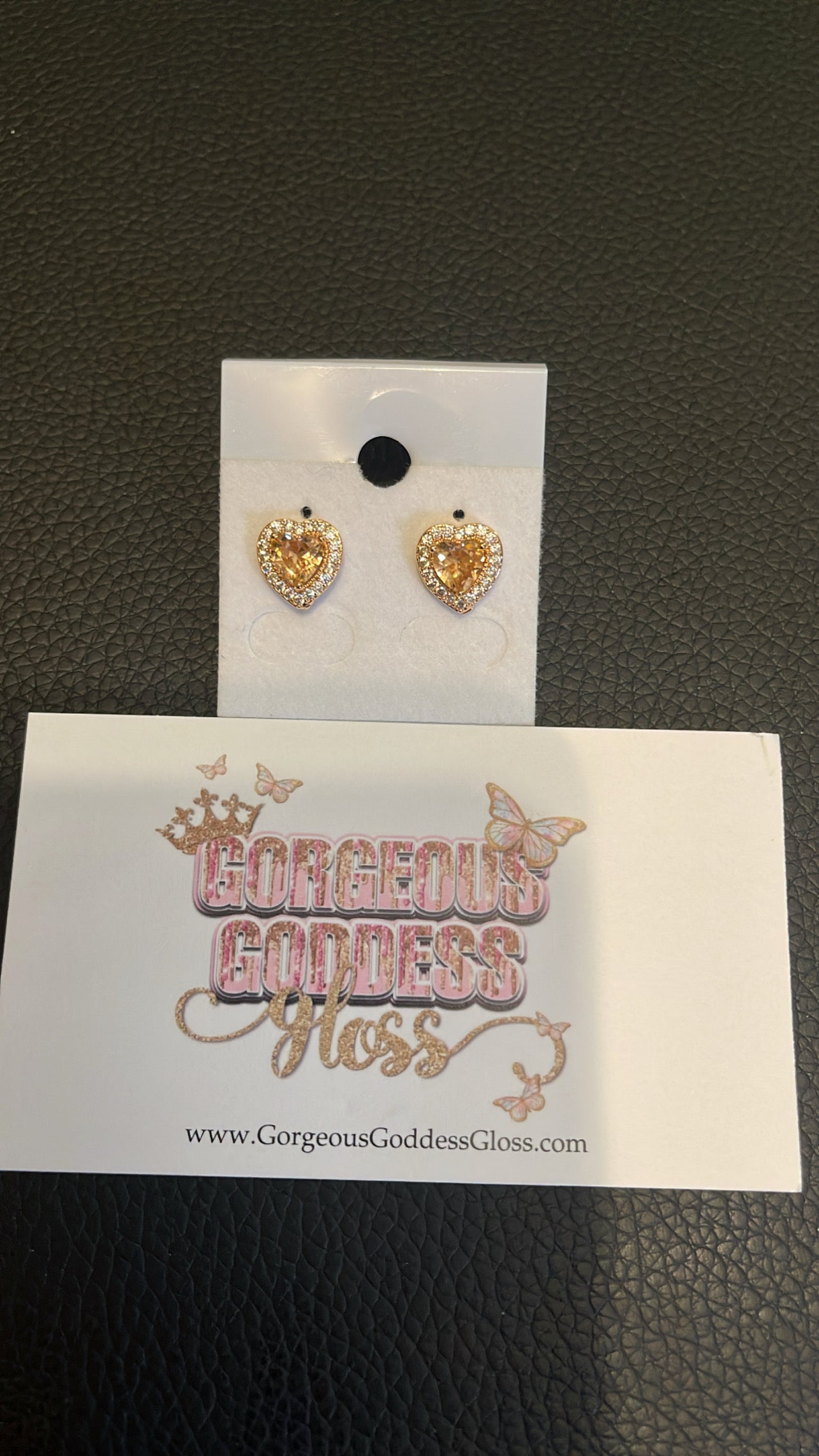 Peach Heart Earrings