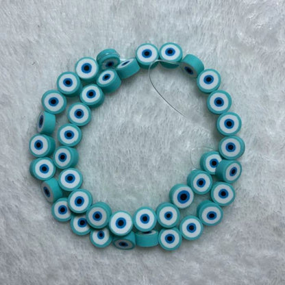 clay evil eye bead 10mm polymer(40pcs)