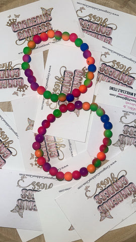 Neon Round Beads 8mm wholesale bracelets